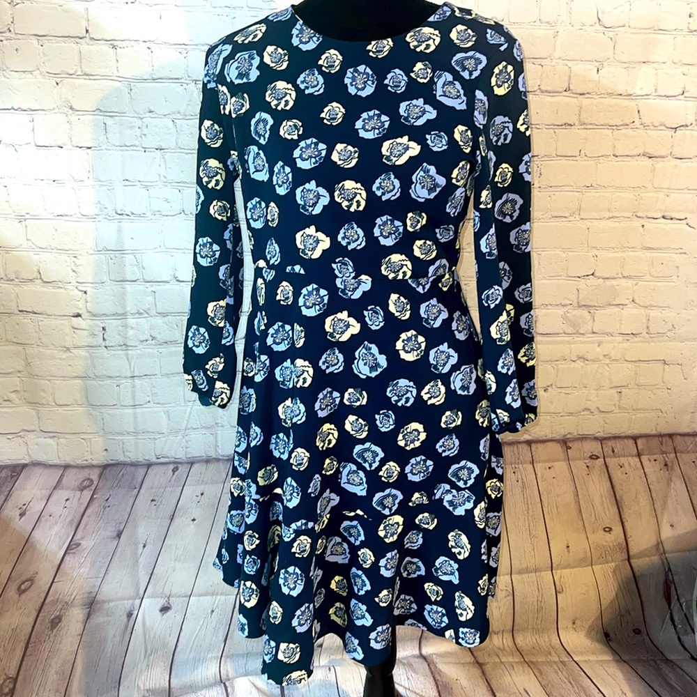 Small Loft long sleeve dress. A line. Soft silky feel. Like new. High crew neck